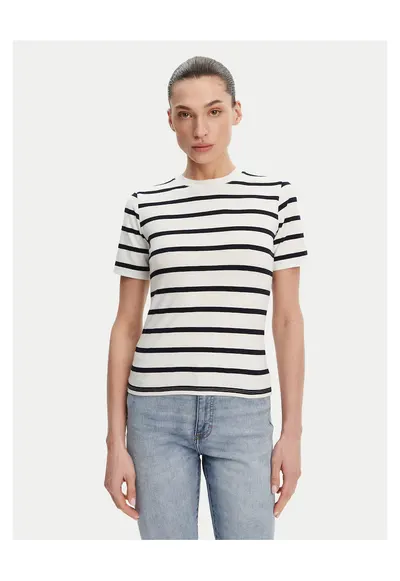 Tricou dama - Bleumarin/Alb
