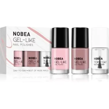 NOBEA Day-to-Day 3-Piece Nail Polish set with Top coat set de lacuri de unghii Best of Nude Nails