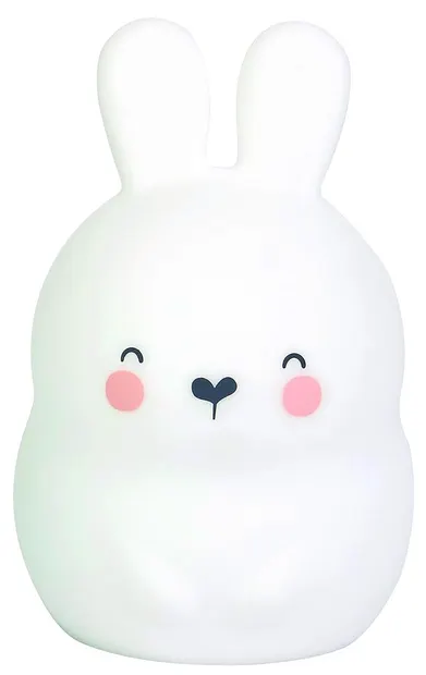 Lampă de noapte din silicon Saro Baby – Little Bunny, alb