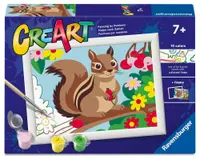 Set de pictură pe numere Ravensburger CreArt - Veveriță și flori
