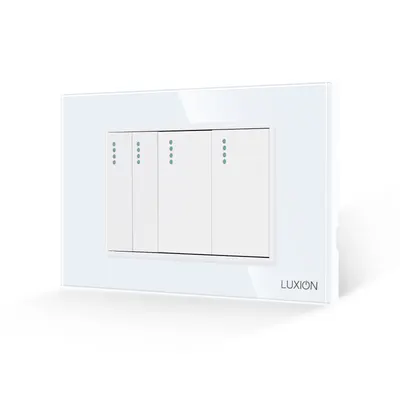 Intrerupator Mecanic 4 Posturi LUXION cu Rama din Sticla, Standard Italian, 3M