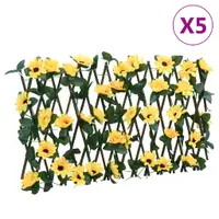 vidaXL Spalier iederă artificială extensibil, 5 buc. galben, 180x20 cm