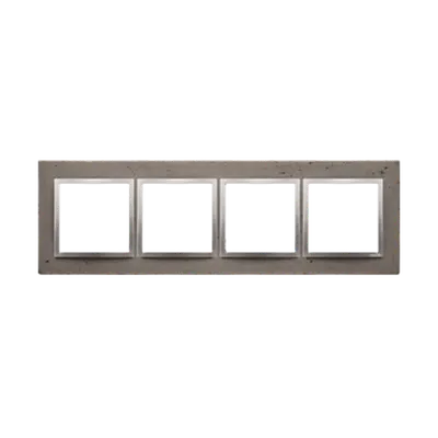 Rama cvadrupla, beton inchis/silver mat metalic