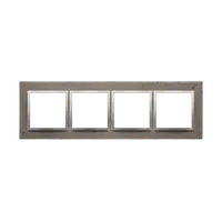 Rama cvadrupla, beton inchis/silver mat metalic