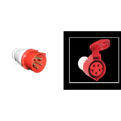 Pachet Fisa si Priza Mobila Industriala HT 125A IP44 400V 5 Poli - Conexiuni Trifazate cu Nul, Mobile, de Super-Putere si Sigure