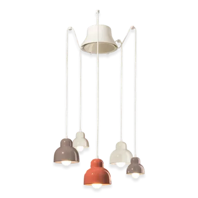 Sospensione 5 Luci / 5-Lights Pendant Deco Berimbau Finish - Mix C2607