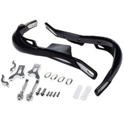 Set protectii maini aluminiu si plastic, culoare negru, pentru ghidon de 22mm