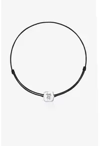 Bratara ajustabila cu talisman de aur de 14K - Negru/Argintiu