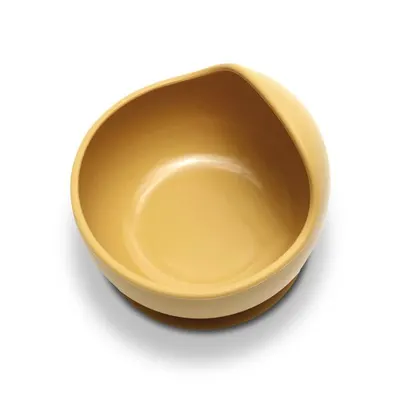 Bol de hranire din silicon natural cu ventuza 6 luni+ Yellow