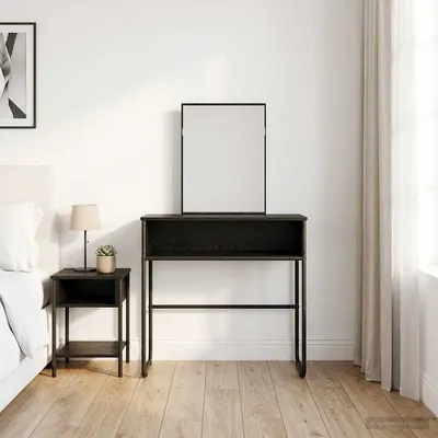vidaXL Masă de Machiaj Stejar Negru 81 x 40 x 131 cm Lemn prelucrat
