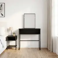 vidaXL Masă de Machiaj Stejar Negru 81 x 40 x 131 cm Lemn prelucrat