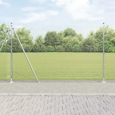 vidaXL Plasă de Sârmă Sudată cu Bază din Beton 50 x 1,6 m Argintiu