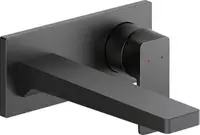 Baterie lavoar Duravit Manhattan MH1070004046, montare pe perete, marime L, cartus ceramic, 205 mm, necesita valva, Negru mat