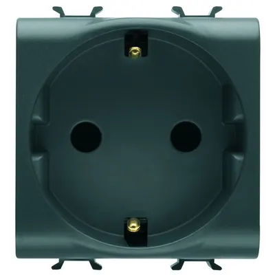 Priza 2 module Gewiss Chorus GW12241, negru satin