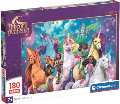 Puzzle pentru copii Clementoni din 180 piese- Academia Unicornilor