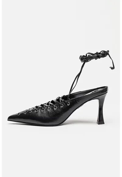 Pantofi slingback din piele Lacelle - Negru