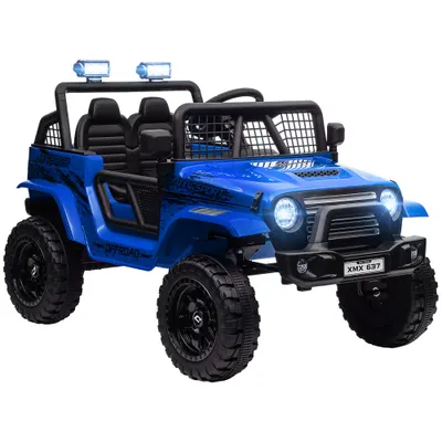 AIYAPLAY Mașină Offroad pentru Copii 3-6 Ani 12V cu Telecomandă Albastru | Aosom Romania