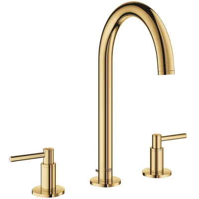 Baterie lavoar Grohe Atrio 20009GL3, 1/2 inch, marimea M, dubla comanda, cartus ceramic, pivotanta, ventil cu tija, lucios, Cool sunrise