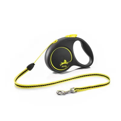 Lesa retractabila Flexi, neon, lungime 5 m, pentru caini cu greutate de pana la 12 kg
