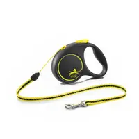 Lesa retractabila Flexi, neon, lungime 5 m, pentru caini cu greutate de pana la 12 kg