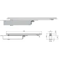 Amortizor cu sina cu glisare G-U KIT_VTS 634 ingropat in canatul usii cu blocator, linitator si surub