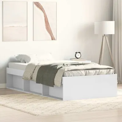 vidaXL Cadru pat, alb, 90x190 cm