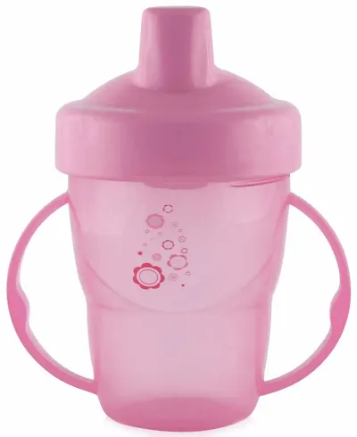Cană de tranziție cu mânere și vârf tare Lorelli Baby Care - 210 ml, roz