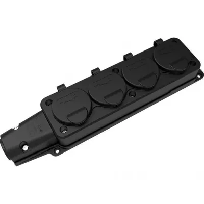 Priza din Cauciuc cu Capac Bemis BK1-1402-3614 2P+E, 4 Iesiri, 16A, 250V, IP54
