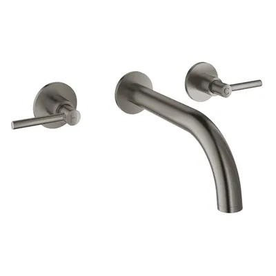 Baterie lavoar Grohe Atrio New 20169AL3, montare pe perete, dubla comanda, necesita corp instalare, Brushed Graphite