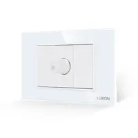 Comutator Pentru Ventilator 1M si 2 Taste False LUXION cu Rama din Sticla, Standard Italian, 3M