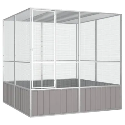 Gossi colivie pentru pasari gri 213,5x217,5x211,5 cm otel galvanizat