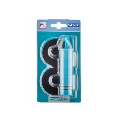 Set 2 adaptoare autoadezive și pompă fixare Wenko Vacuum-Loc Classic Plus, negru