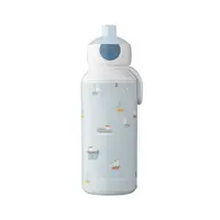 Sticlă pentru copii albă/albastru-deschis din plastic 400 ml Sailors Bay by Little Dutch – Mepal