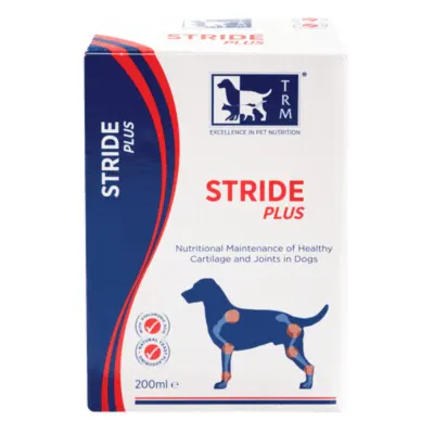 TRM Stride Plus, supliment sistem articular câini, suspensie orală TRM Stride Plus, XS-XL, supliment sistem articular câini, flacon, 200ml suspensie orală