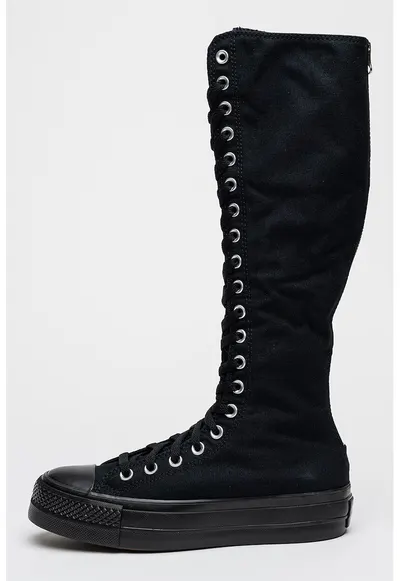 Tenisi flatform All Star Lift XXHi lungi pana la genunchi - Negru