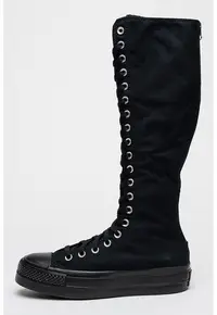 Tenisi flatform All Star Lift XXHi lungi pana la genunchi - Negru