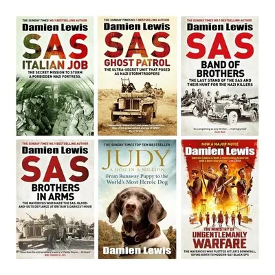 Damien Lewis 6 Books Collection Set (Judy: A Dog in a Million, The Ministry of Ungentlemanly Warfare, SAS Ghost Patrol, SAS Italian Job, SAS Band of Brothers & SAS Brothers in Arms)