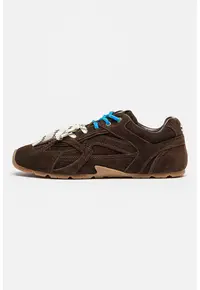 Pantofi sport Asiel din piele intoarsa - Maro inchis