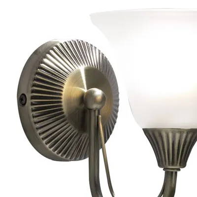 Aplica Boston Wall Light Antique Brass Opaque Glass