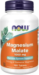 Magnesium Malate, 1000 mg, 180 tablete, Now