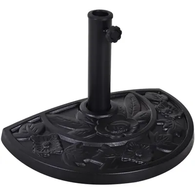 Outsunny Bază pentru Umbrelă Semicirculară de Ø38 mm si Ø48 mm cu Manivelă, 50x31x32 cm, Negru | Aosom Romania