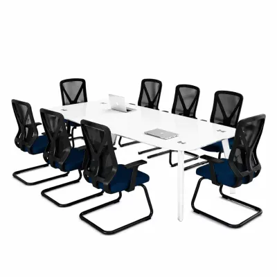 Set Noble Line & Novaire - Masa de conferinta din sticla securizata si Scaun de birou ergonomic