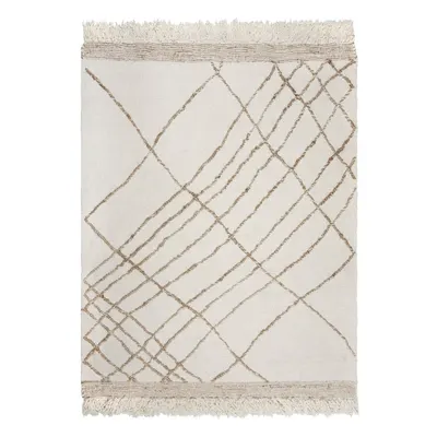 Covor crem țesut manual din amestesc de lână 120x170 cm Astera Linear – Flair Rugs