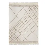Covor crem țesut manual din amestesc de lână 200x300 cm Astera Linear – Flair Rugs