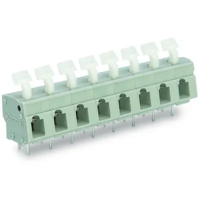 PCB terminal block; push-button; 2.5 mm²; Pin spacing 7.5/7.62 mm; 4-pole; suitable for Ex-e applications; CAGE CLAMP®; commoning option; 2,50 mm²; light gray