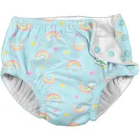 Slip copii refolosibil SPF 50+ cu capse Green Sprouts by iPlay Aqua Rainbows 12 luni
