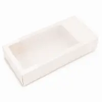 Cutie din hârtie cu fereastră mată - alb (set 50 buc) - 20x12x6cm