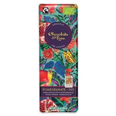 Ciocolata amaruie Bio - Fairtrade Dark Chocolate With Pomegranate