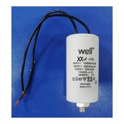 Condensator pornire motor 400V 20uF cu fir Well MOTCAP-20UF-WR-WL
