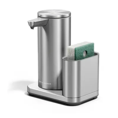 Suport pentru accesorii de spălat argintiu automat din metal – simplehuman
